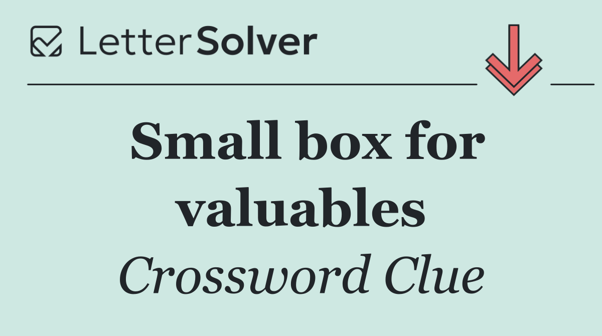 Small box for valuables