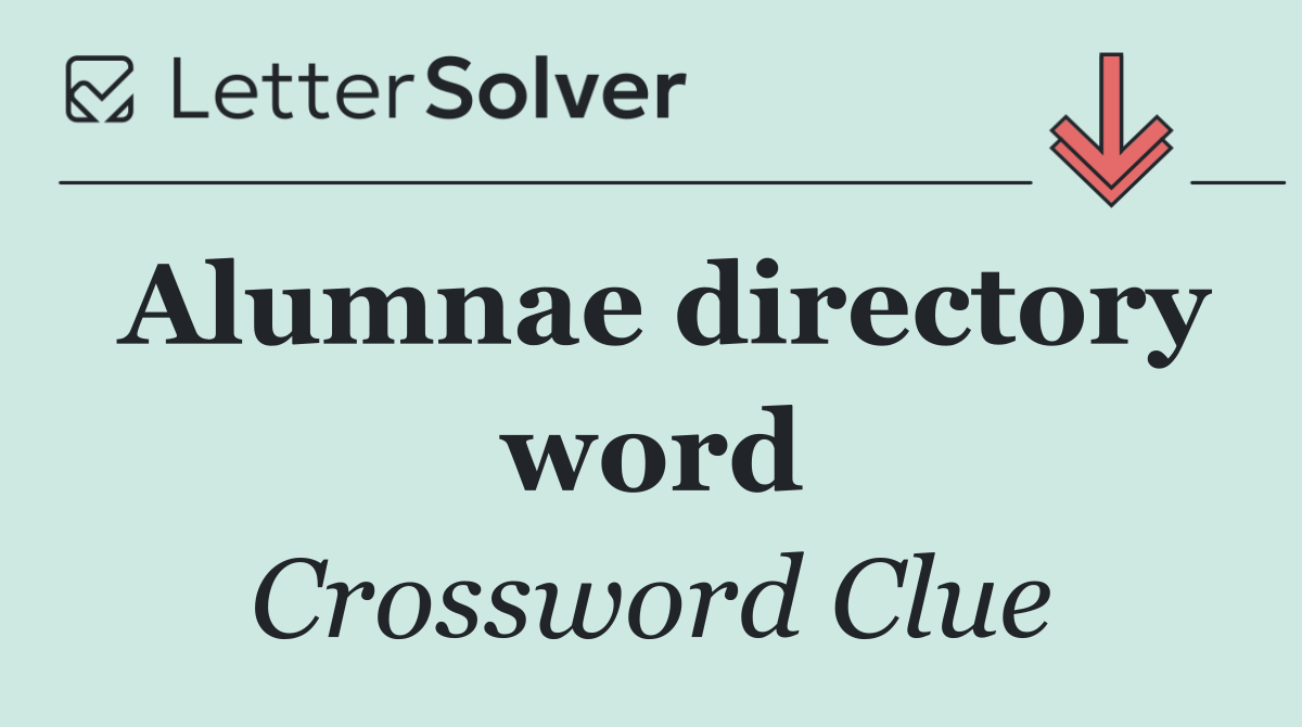 Alumnae directory word