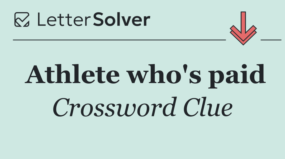Athlete who's paid