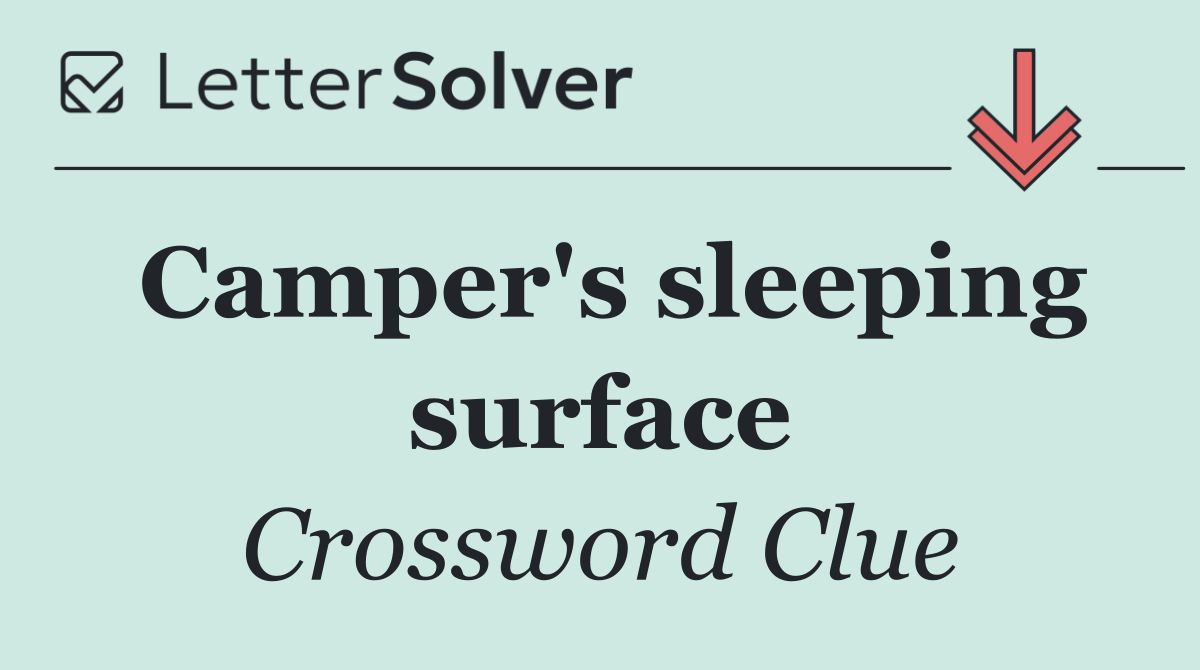 Camper's sleeping surface