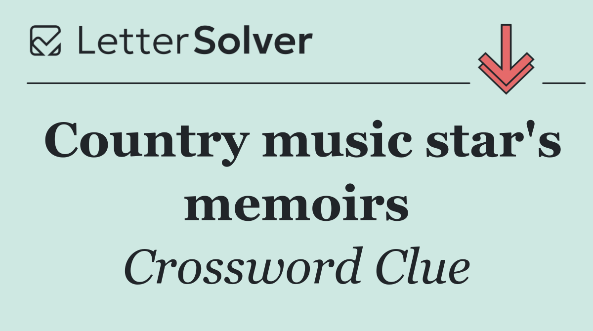 Country music star's memoirs