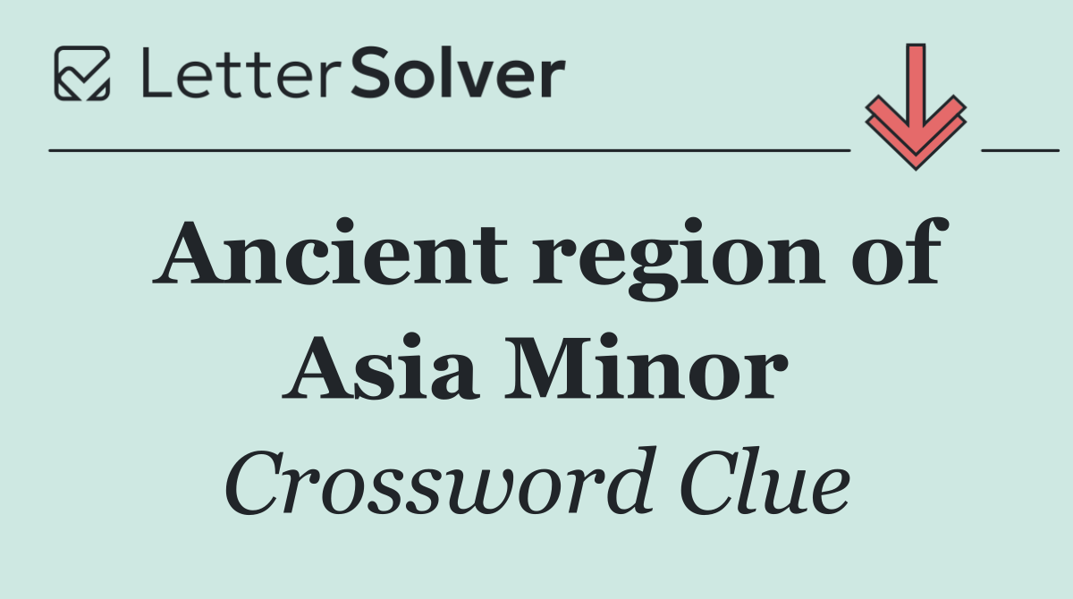 Ancient region of Asia Minor