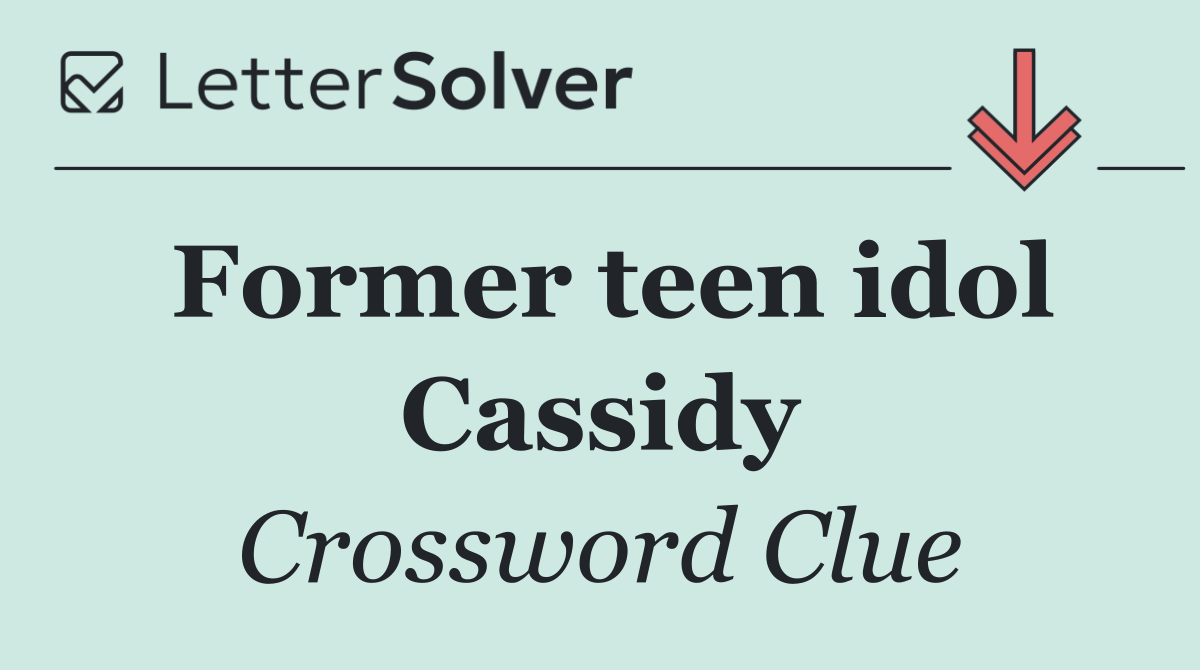 Former teen idol Cassidy