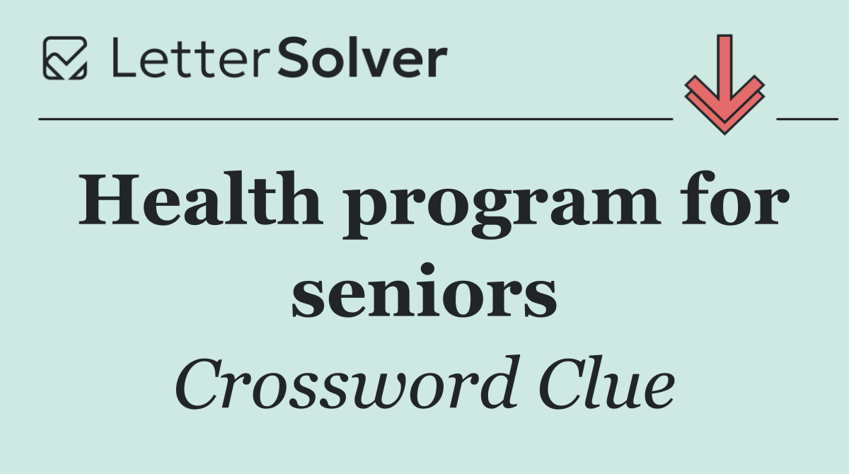 Health program for seniors