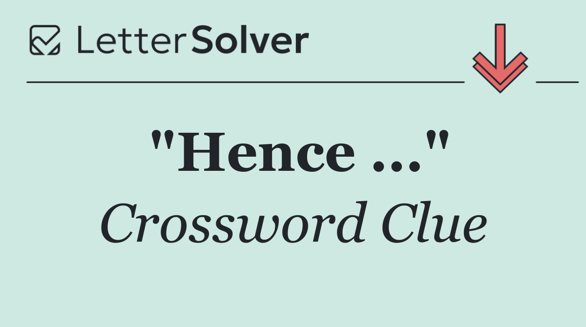 "Hence ..."
