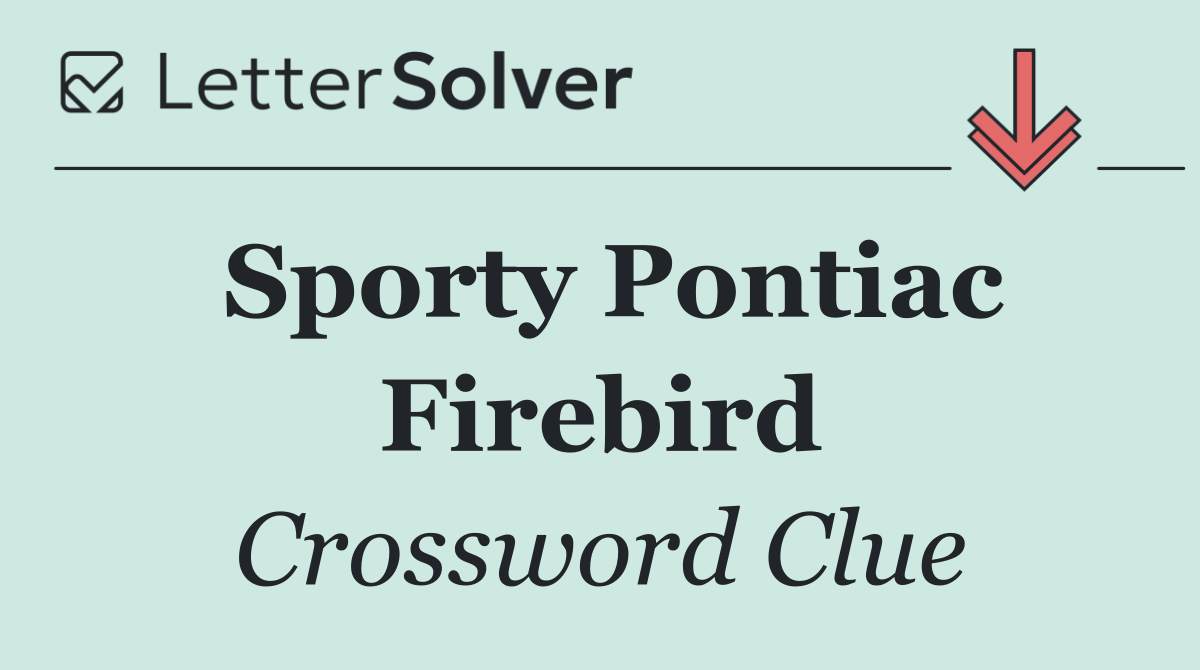 Sporty Pontiac Firebird