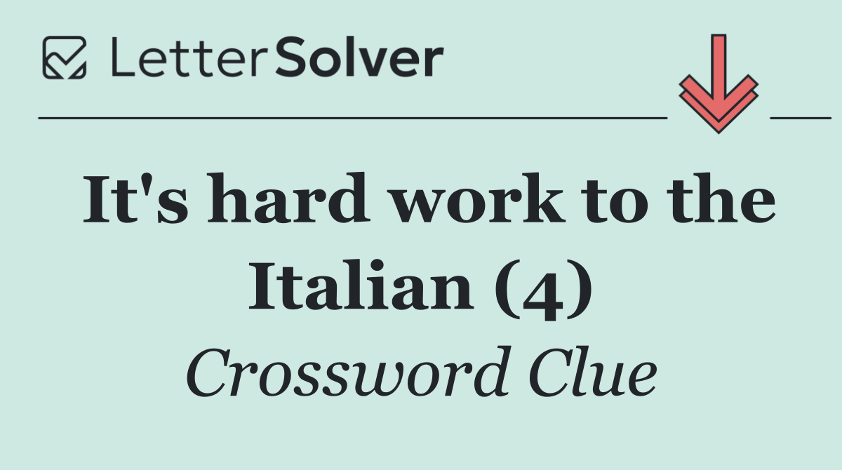 It's hard work to the Italian (4)
