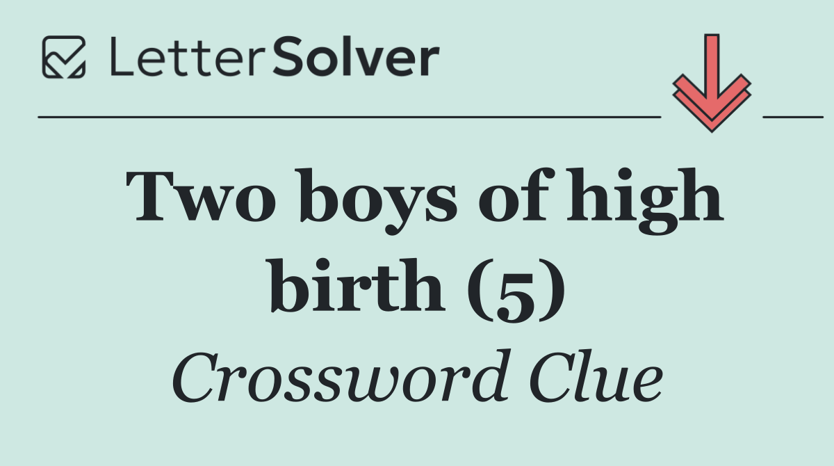 Two boys of high birth (5)