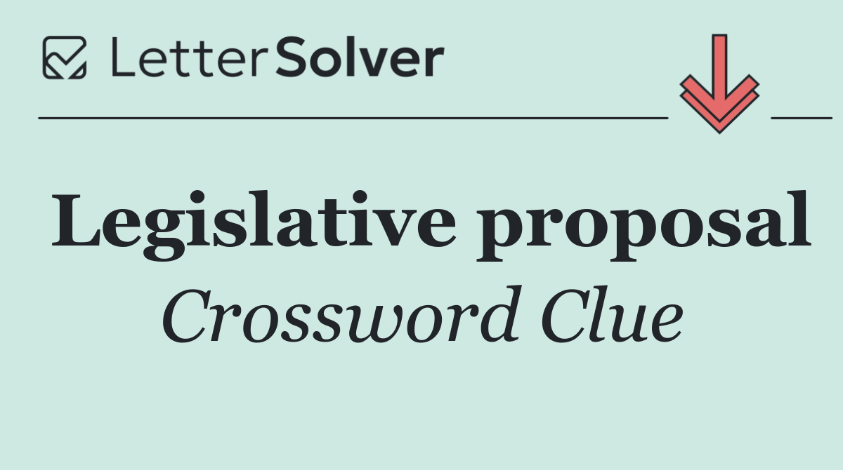 Legislative proposal