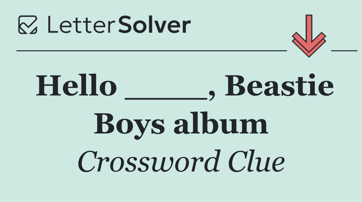 Hello ____, Beastie Boys album