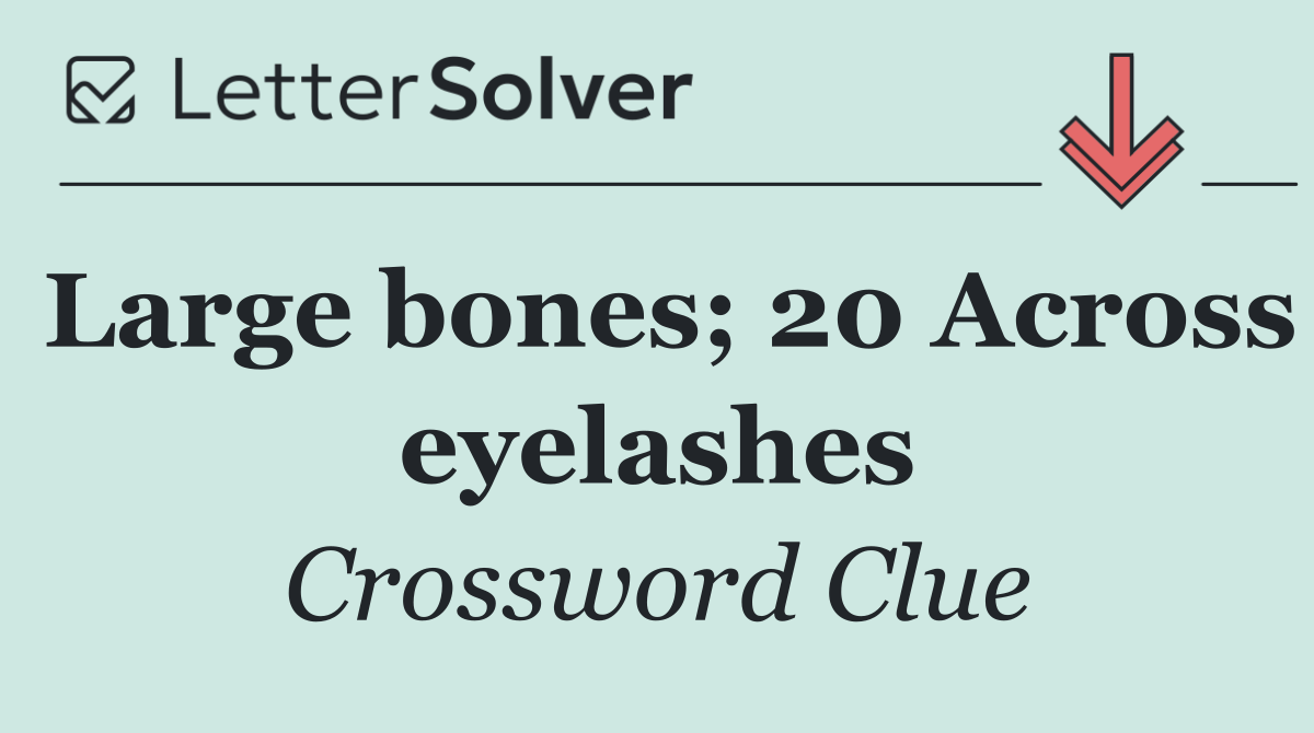 Large bones; 20 Across eyelashes