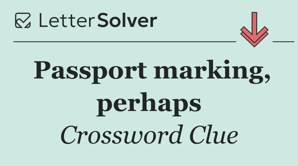 Passport marking, perhaps