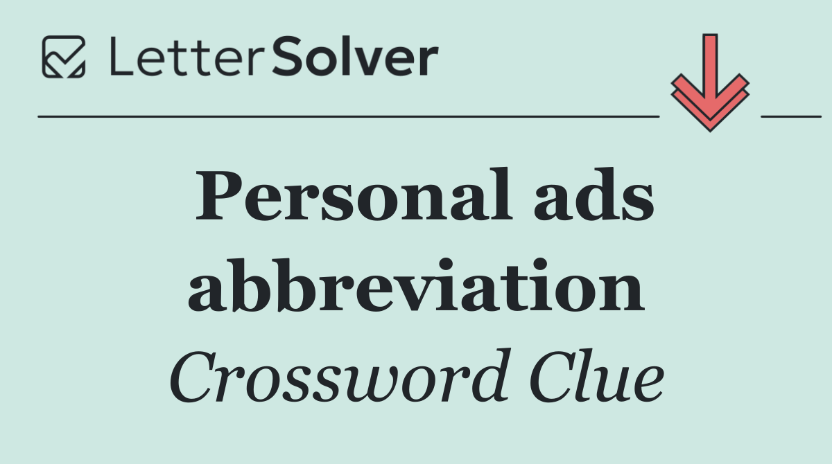 Personal ads abbreviation