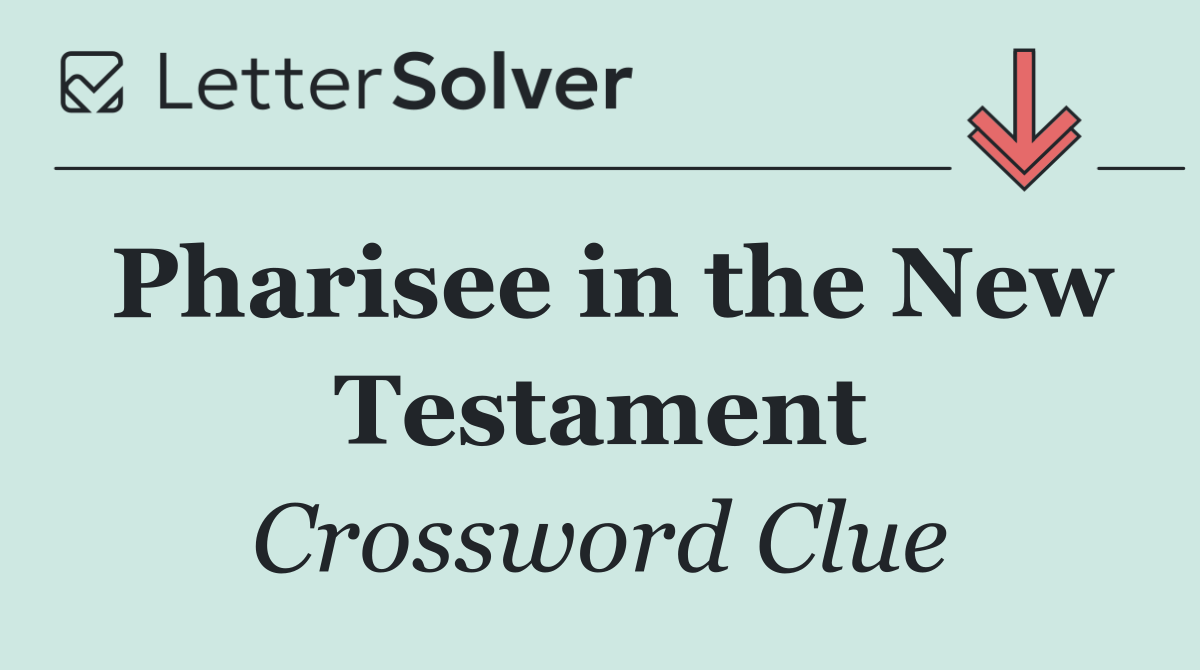 Pharisee in the New Testament