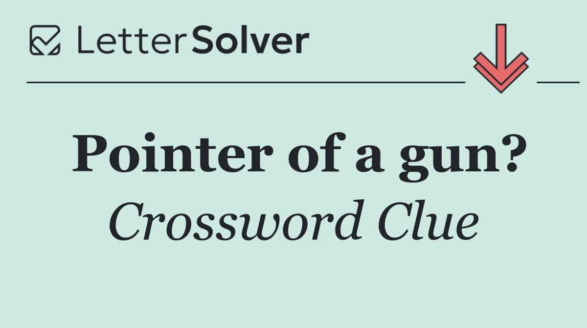 Pointer of a gun?