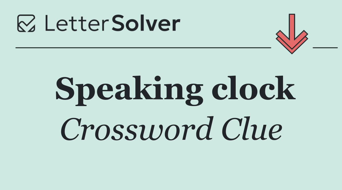 Speaking clock