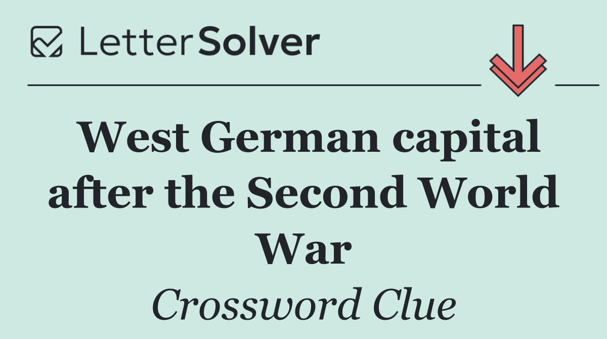 West German capital after the Second World War