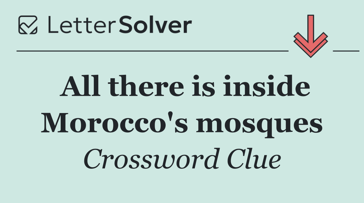 All there is inside Morocco's mosques