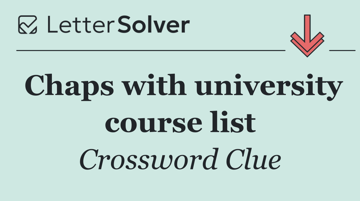 Chaps with university course list