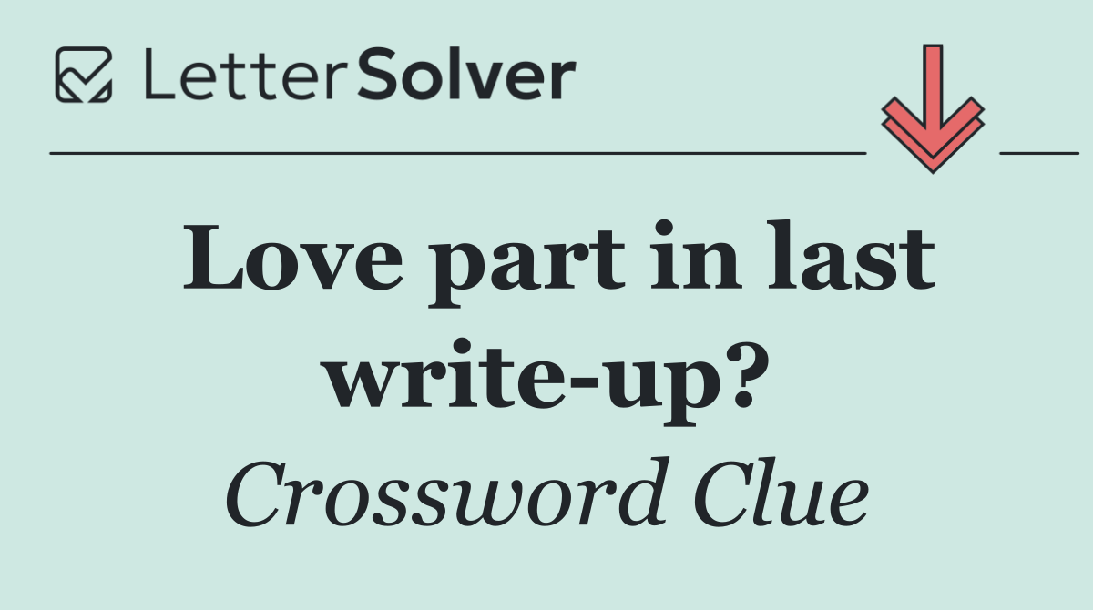 Love part in last write up?