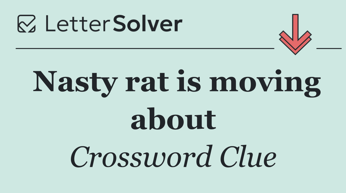 Nasty rat is moving about