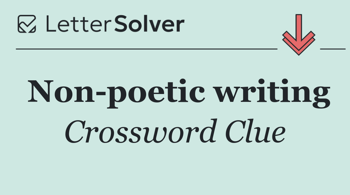 Non poetic writing