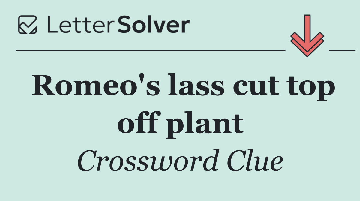Romeo's lass cut top off plant