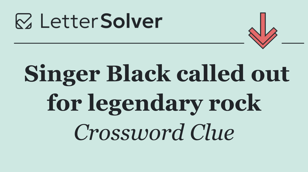 Singer Black called out for legendary rock