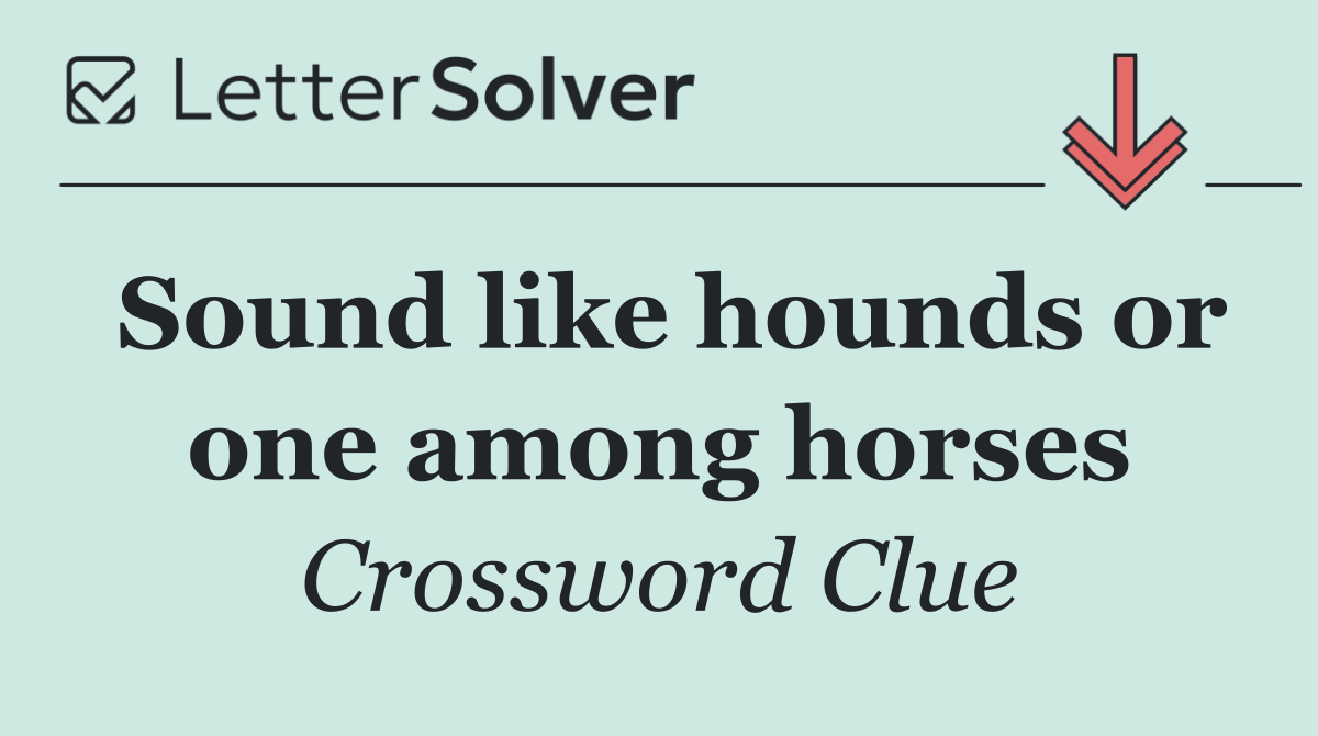Sound like hounds or one among horses