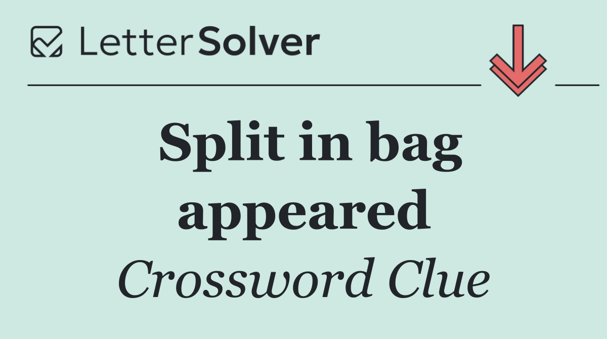 Split in bag appeared