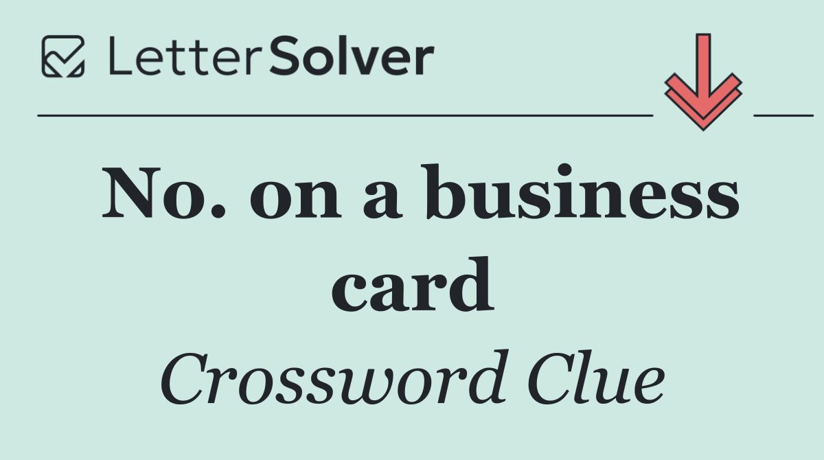 No. on a business card