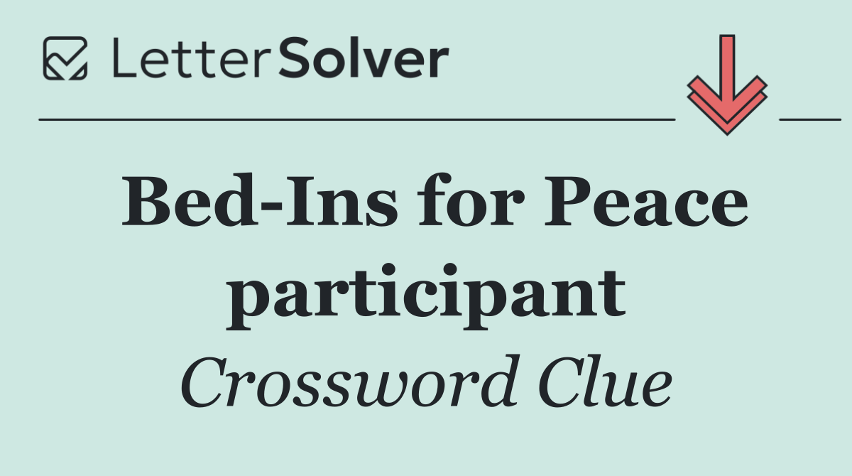 Bed Ins for Peace participant