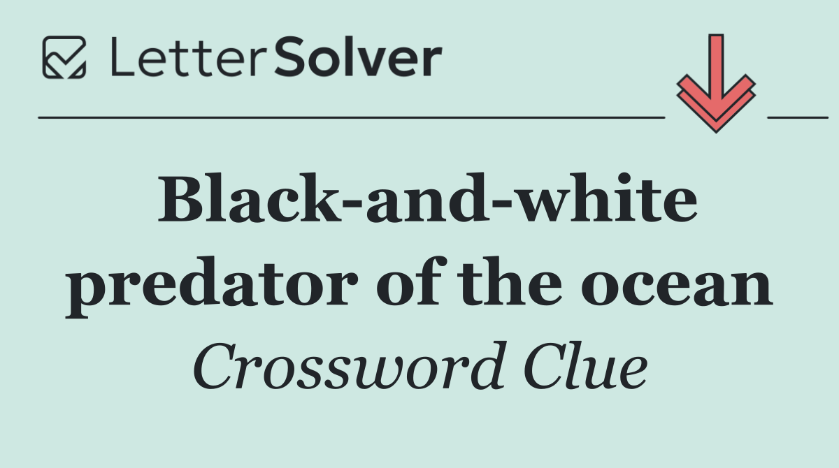 Black and white predator of the ocean