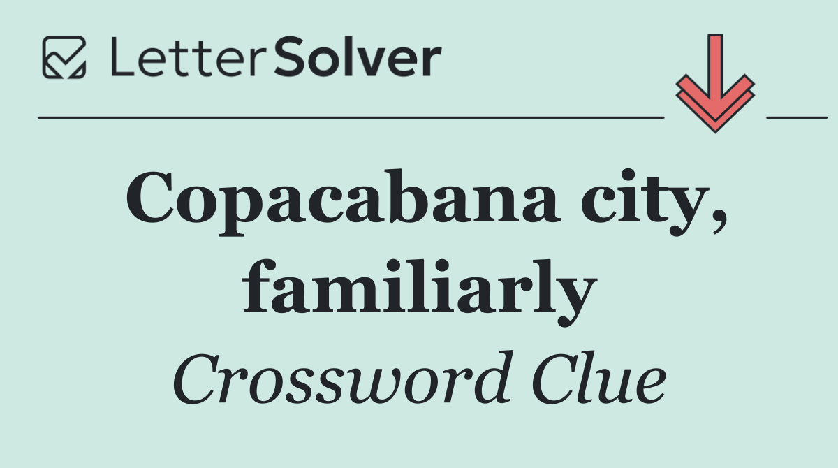 Copacabana city, familiarly
