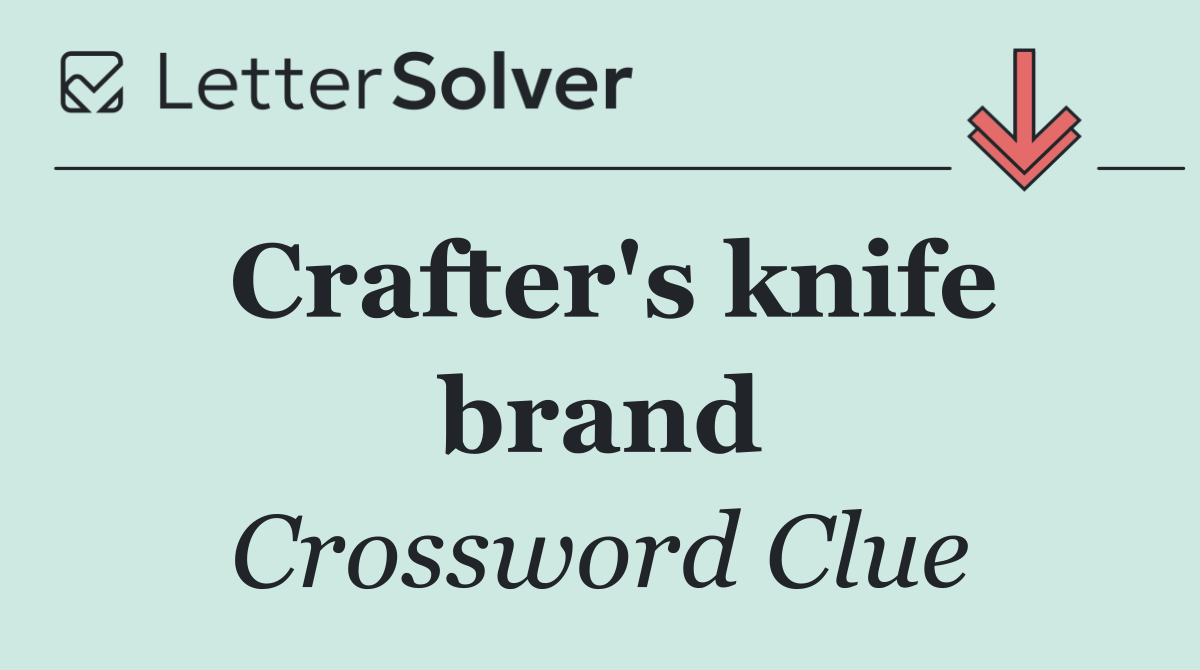 Crafter's knife brand