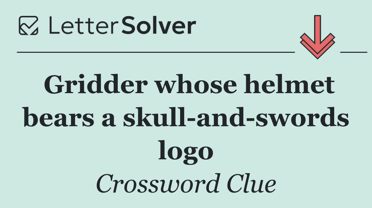 Gridder whose helmet bears a skull and swords logo