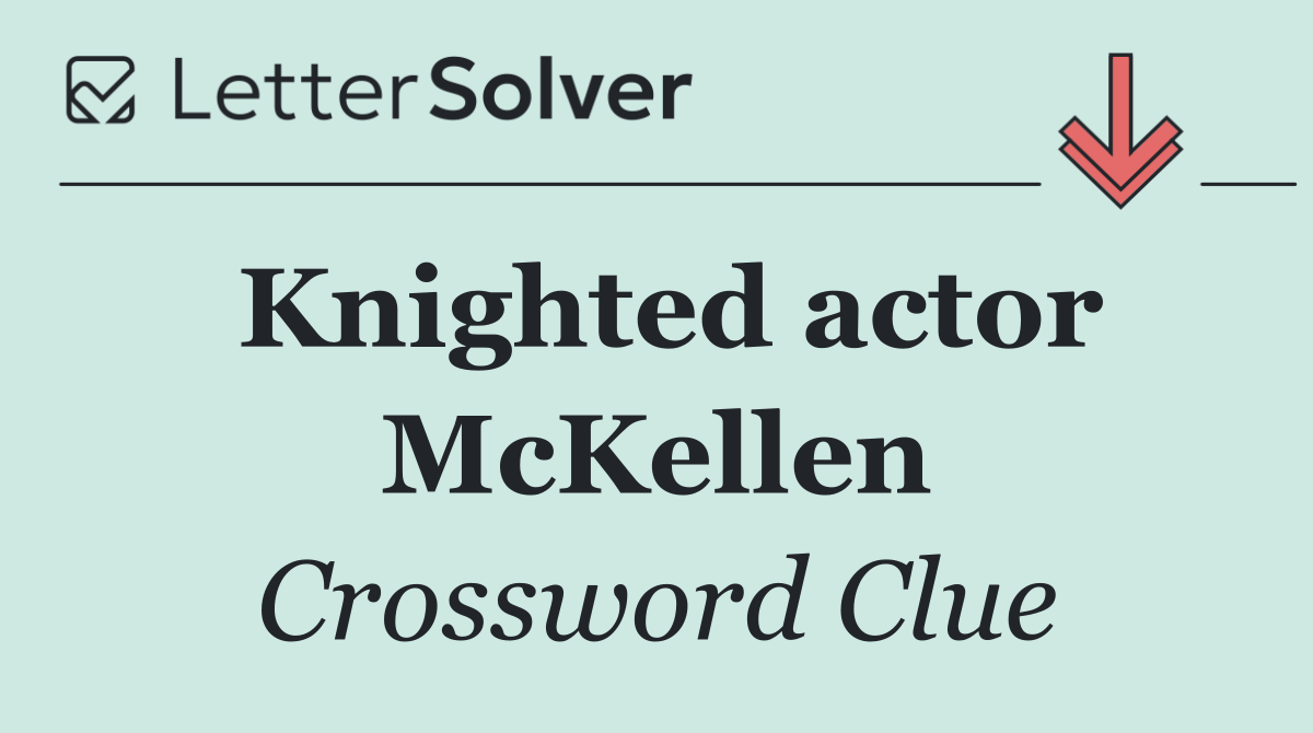 Knighted actor McKellen