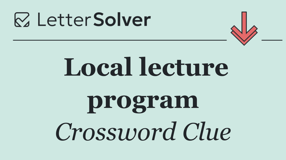 Local lecture program