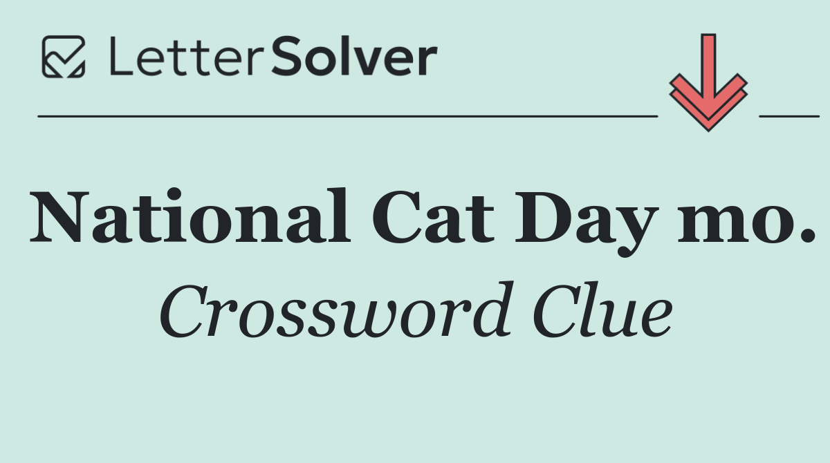 National Cat Day mo.