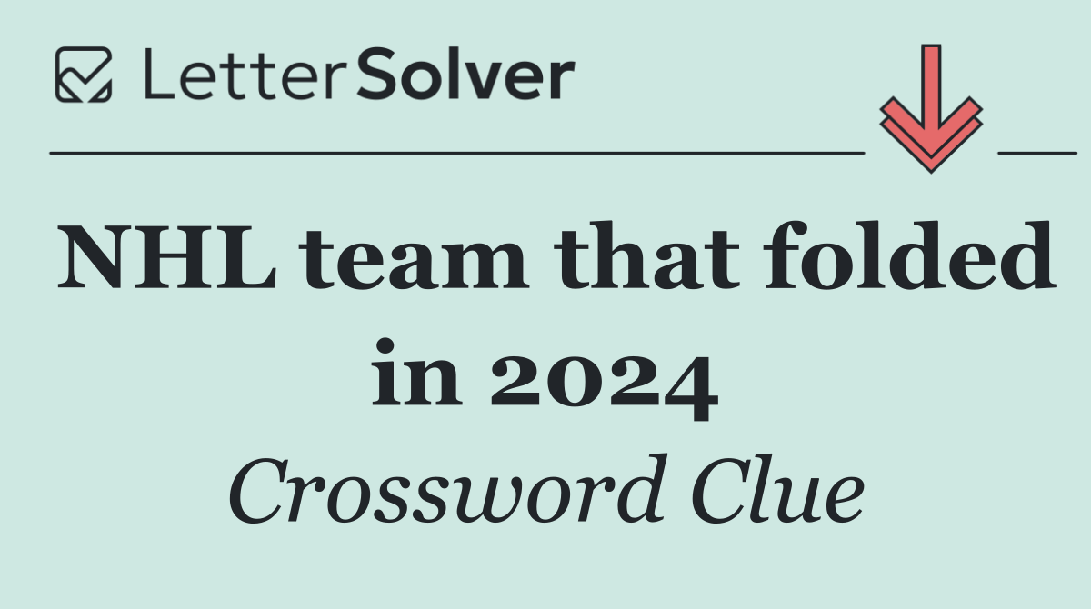 NHL team that folded in 2024