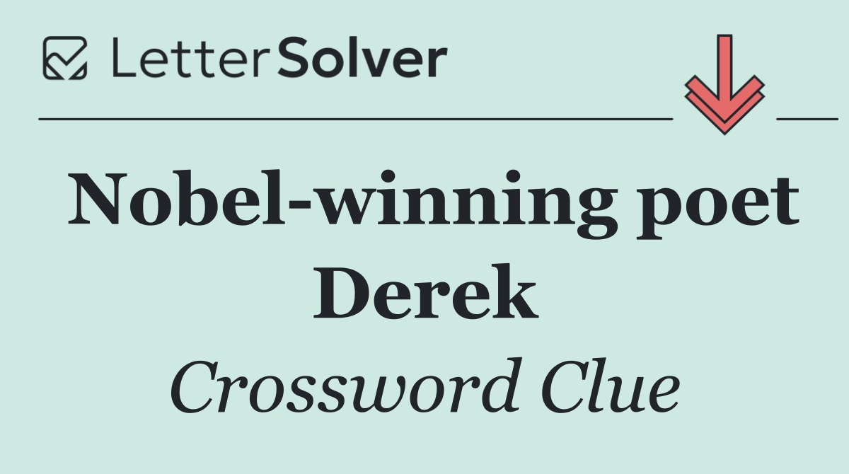 Nobel winning poet Derek