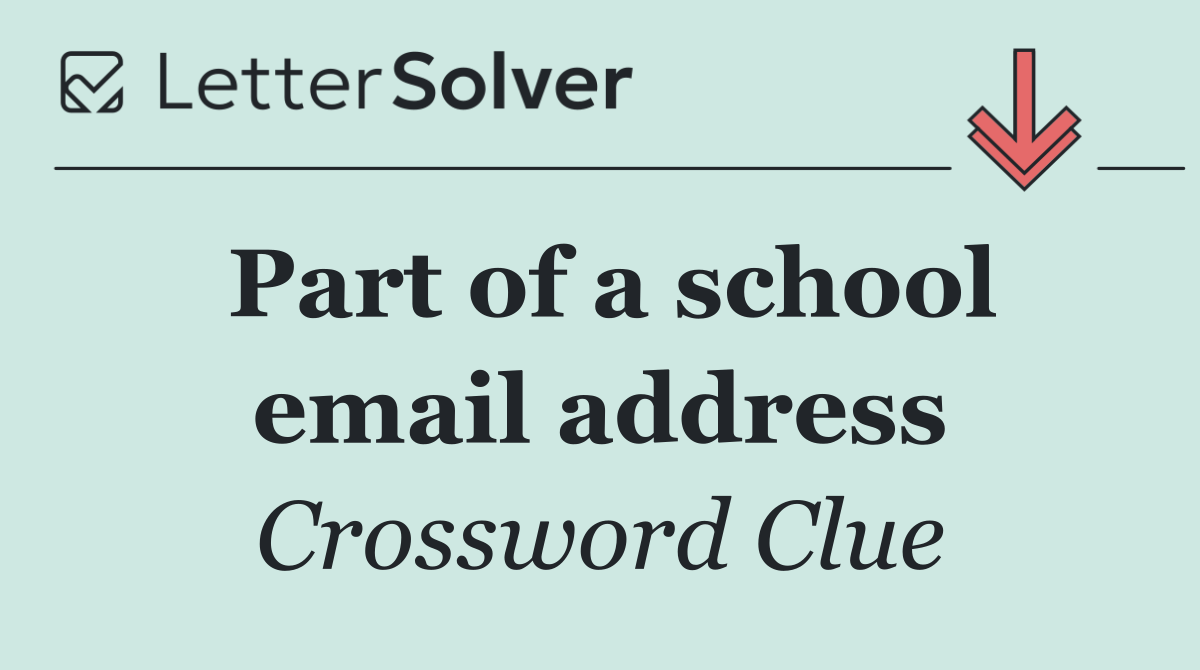 Part of a school email address