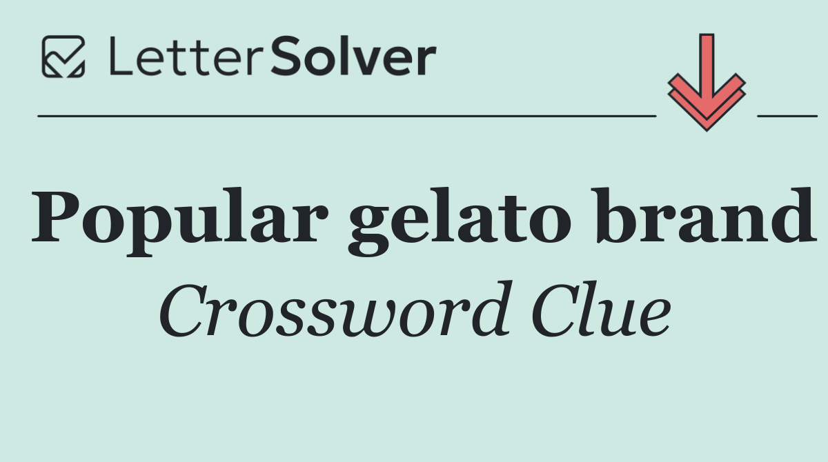 Popular gelato brand