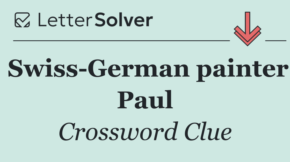 Swiss German painter Paul