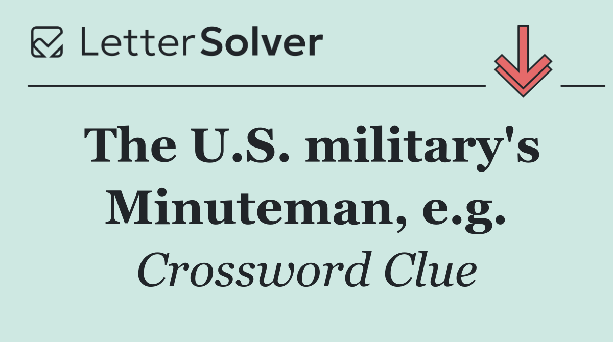 The U.S. military's Minuteman, e.g.