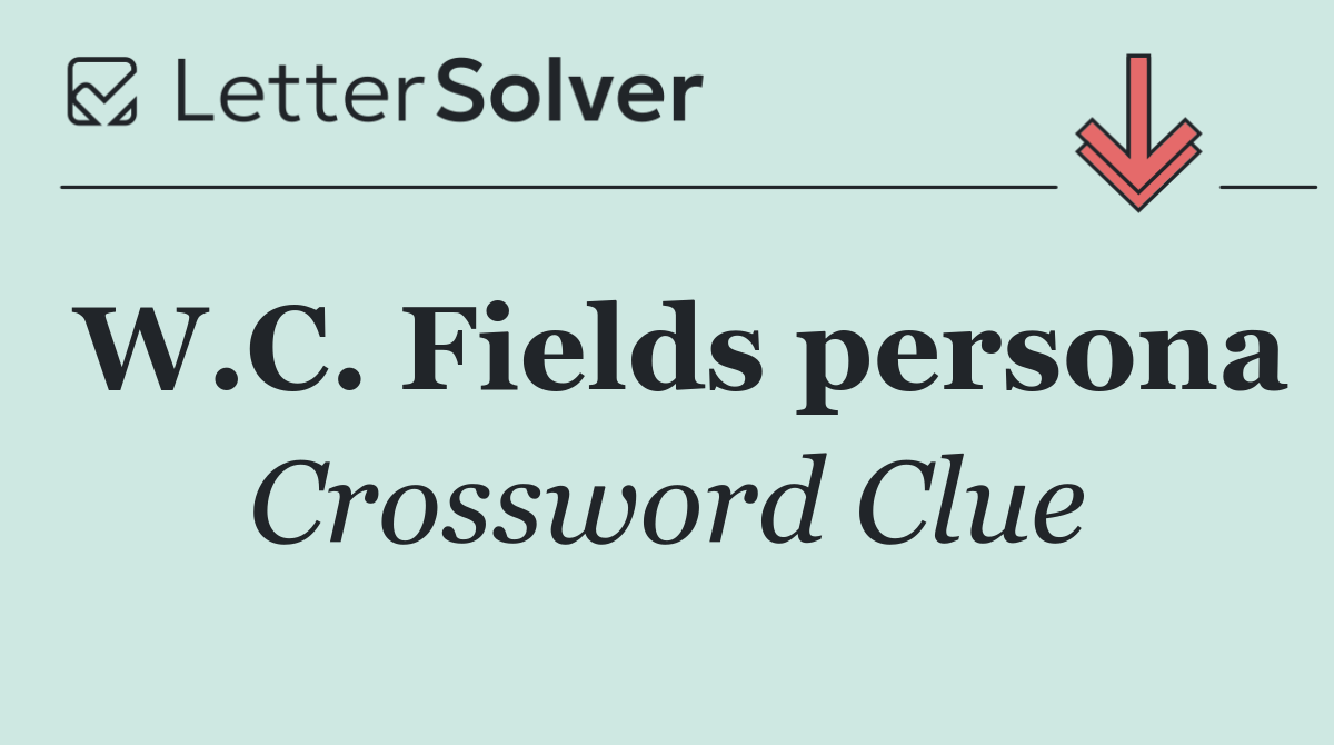 W.C. Fields persona
