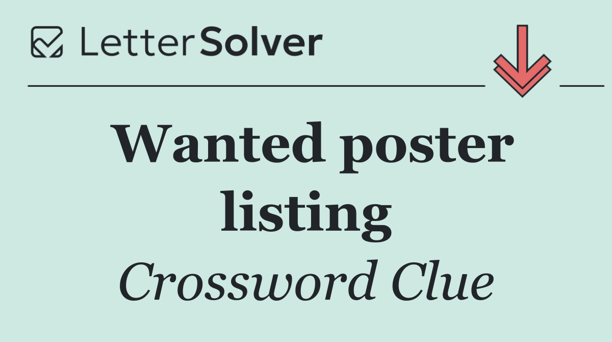 Wanted poster listing
