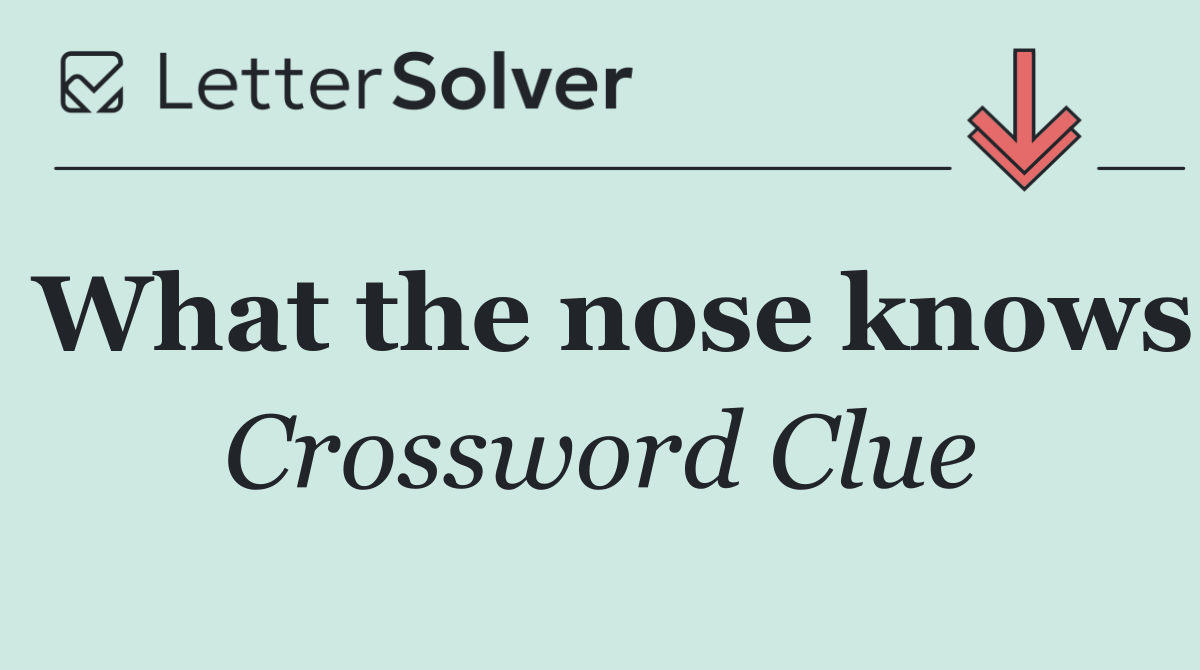 What the nose knows